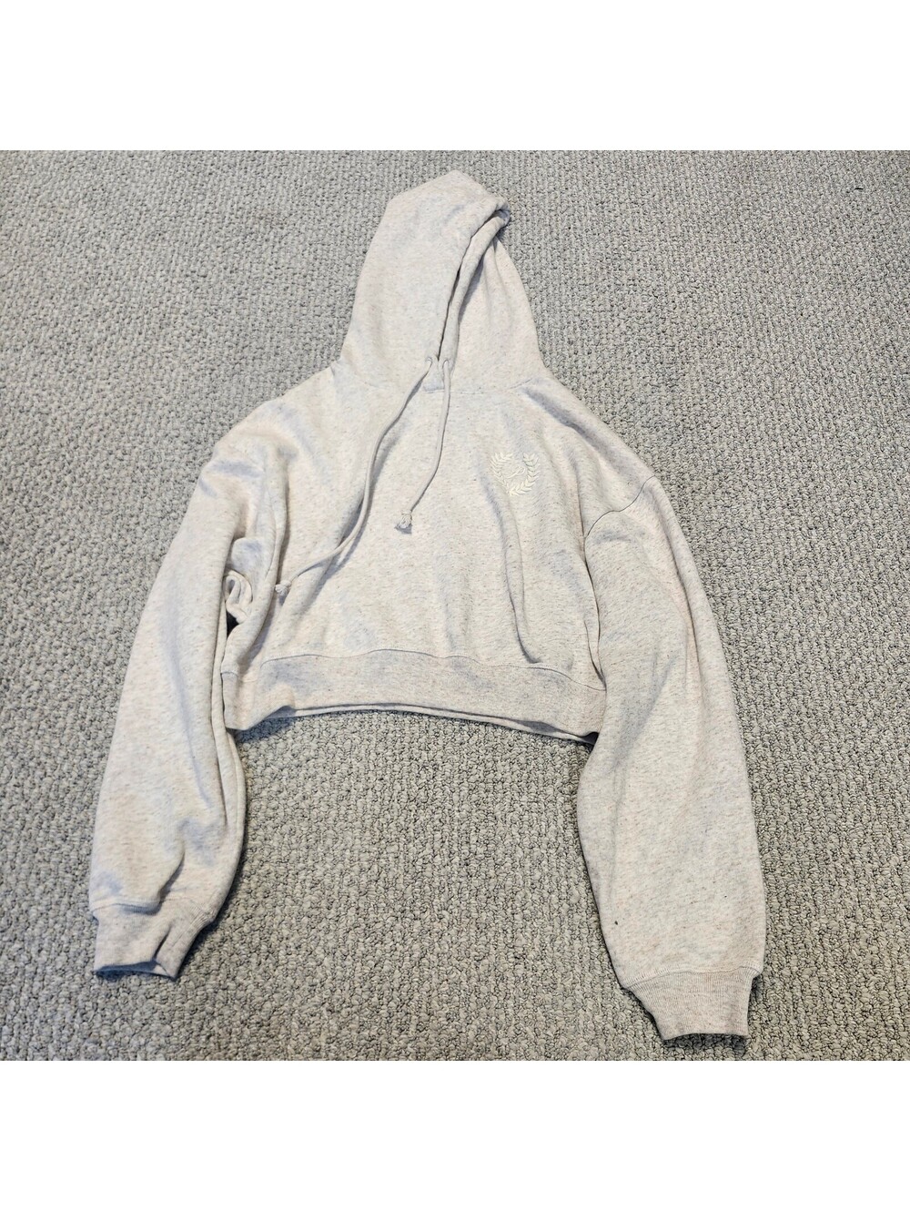 Victoria's Secret Pink Cropped Hoodie Sweatshirt Beige Size Small